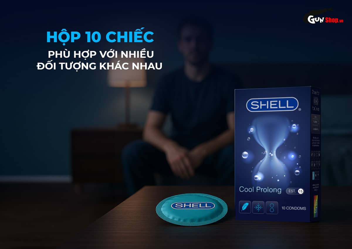  Nơi bán Bao cao su Shell Cool Prolong - Siêu mỏng kéo dài thời gian bạc hà mát lạnh - Hộp 10 giá sỉ