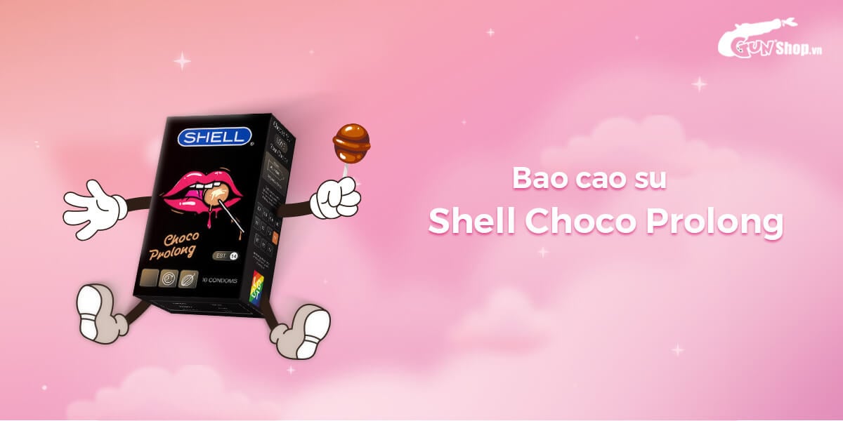  Đại lý Bao cao su Shell Choco Prolong - Siêu mỏng kéo dài thời gian hương chocolate - Hộp 10 cái nhập khẩu