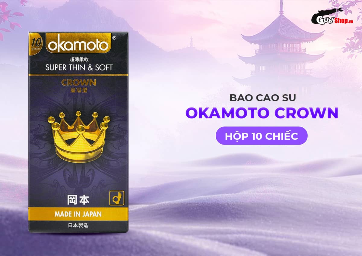  Mua Bao cao su Okamoto Crown - Siêu mỏng nhẹ và mềm mại - Hộp 10 cái hàng xách tay