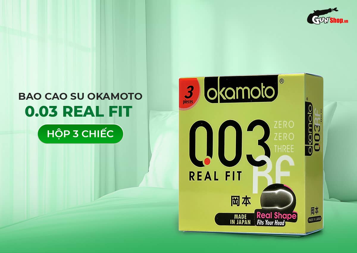  Cửa hàng bán Bao cao su Okamoto 0.03 Real Fit - Siêu mỏng co rút ôm sát - Hộp 3 cái tốt nhất