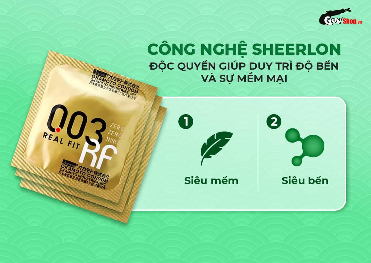  Cửa hàng bán Bao cao su Okamoto 0.03 Real Fit - Siêu mỏng co rút ôm sát - Hộp 3 cái tốt nhất