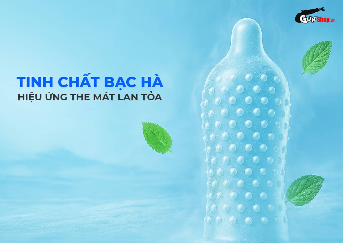 Okamoto Dot De Cool gai lạnh kéo dài cảm xúc - Hộp 10 cái