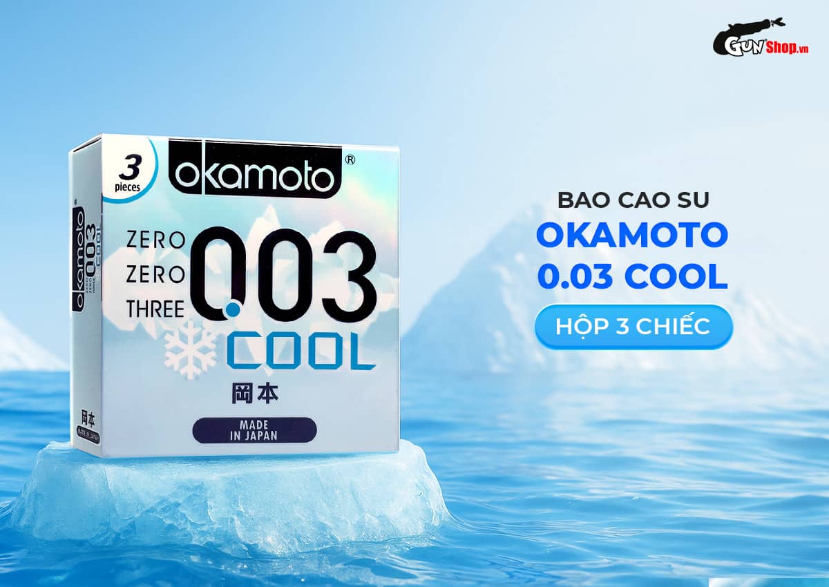  Cửa hàng bán Bao cao su Okamoto 0.03 Cool - Siêu mỏng mát lạnh láng mịn - Hộp 3 cái có tốt không?
