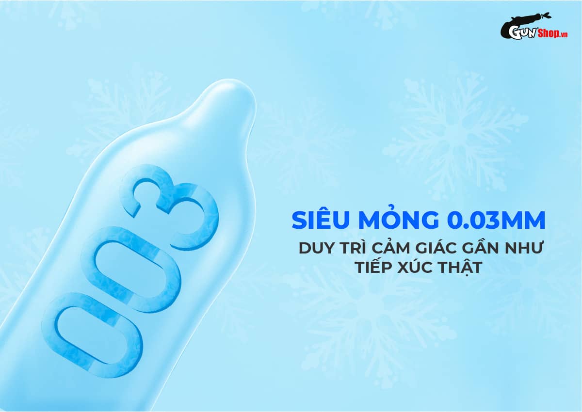  Cửa hàng bán Bao cao su Okamoto 0.03 Cool - Siêu mỏng mát lạnh láng mịn - Hộp 3 cái có tốt không?