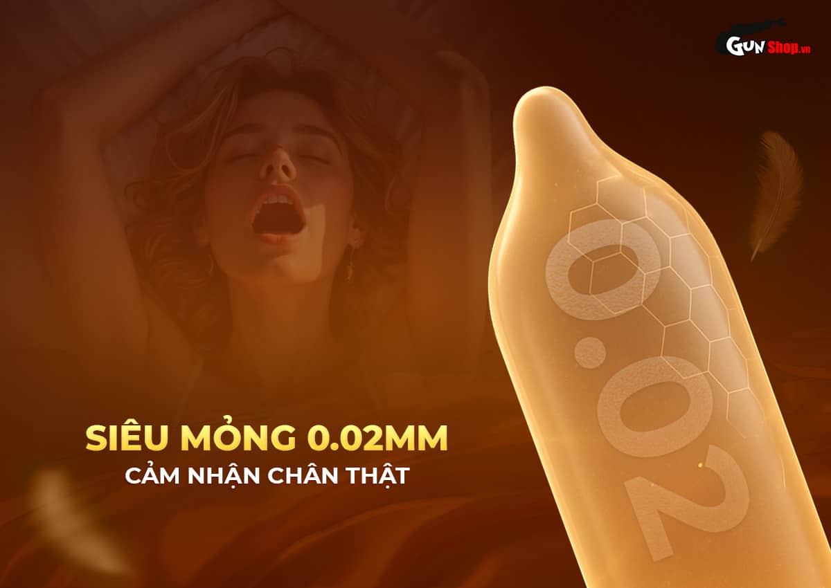 Cung cấp Bao cao su Okamoto 0.02 Hydro PU - Siêu mỏng truyền nhiệt nhanh - Hộp 3 cái hàng xách tay