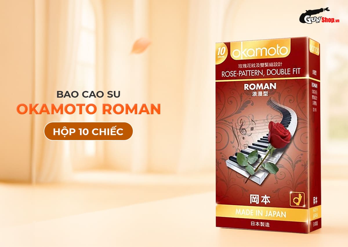  Đại lý Bao cao su Okamoto Roman - Vân hoa hồng ôm khít - Hộp 10 cái mới nhất