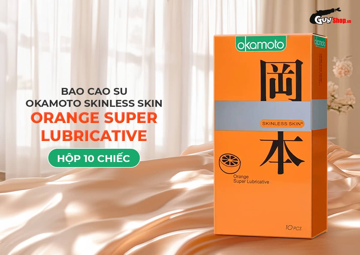  Nhập sỉ Bao cao su Okamoto Skinless Skin Orange Super Lubricative - Hương cam - Hộp 10 cái giá sỉ