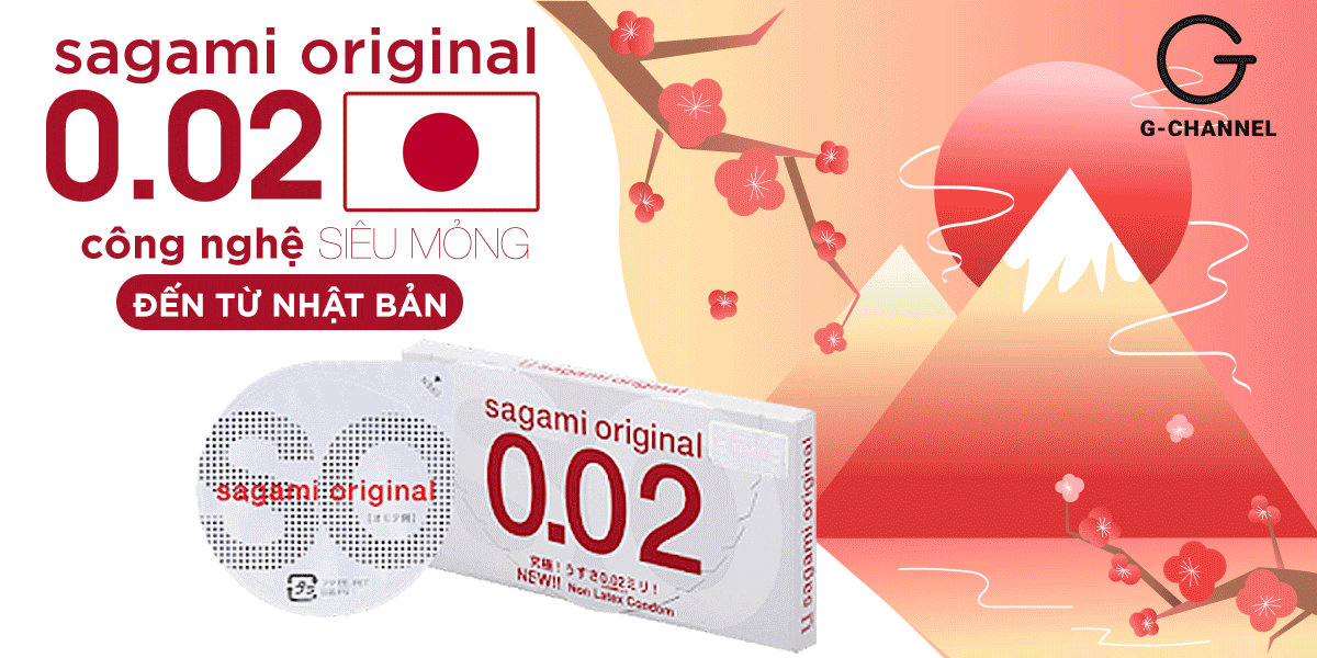  Địa chỉ bán Bao cao su Sagami 0.02 - Siêu mỏng 0.02mm - Hộp 2 cái hàng mới về