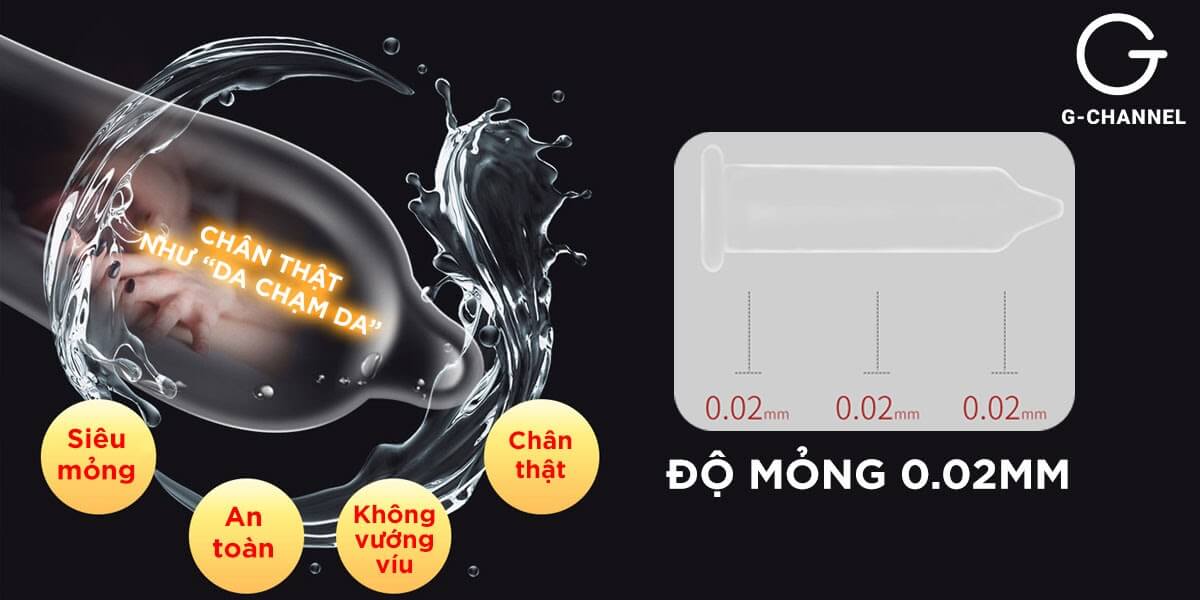  Địa chỉ bán Bao cao su Sagami 0.02 - Siêu mỏng 0.02mm - Hộp 2 cái hàng mới về