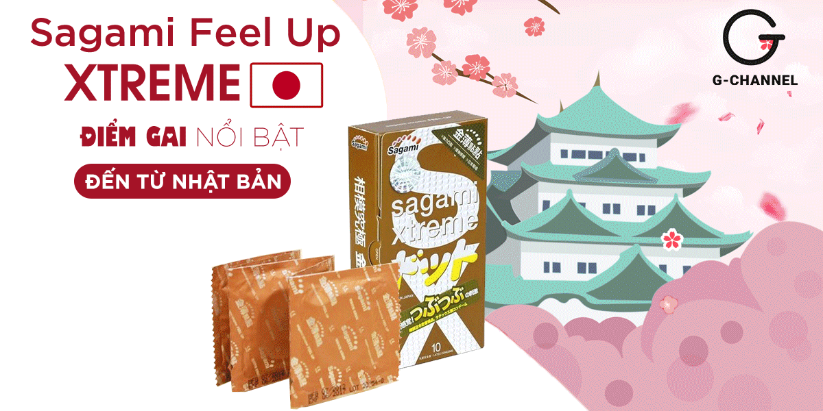  Nơi bán Bao cao su Sagami Feel Up - Siêu điểm nổi - Hộp 10 cái nhập khẩu