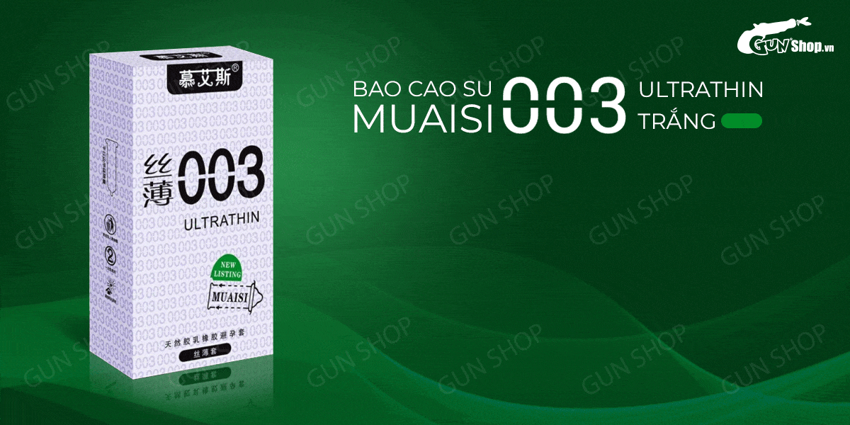 Bao cao su Muaisi 0.03 Siêu mỏng mềm mại - Hộp 12 cái