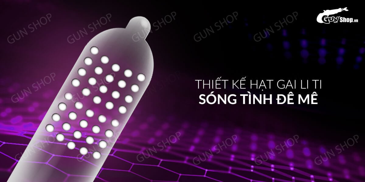 Bao cao su Muaisi Ultrathin 0.03 siêu mỏng hạt kích thích 12 cái