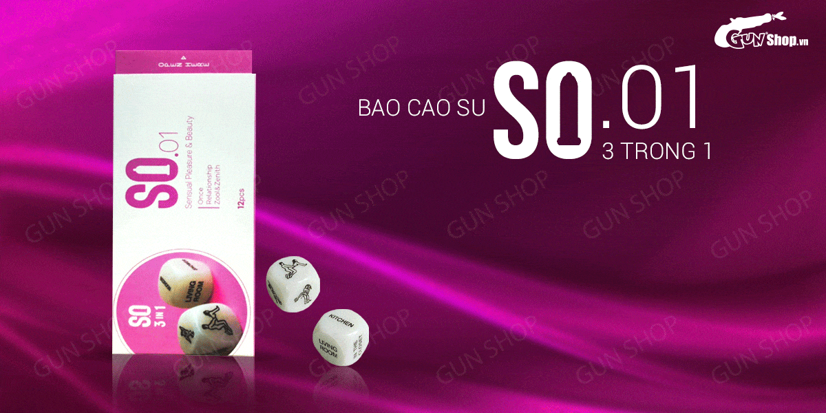 Bao Cao Su SO 3 in 1 Siêu Mỏng Gân Điểm Massage Kích Thích