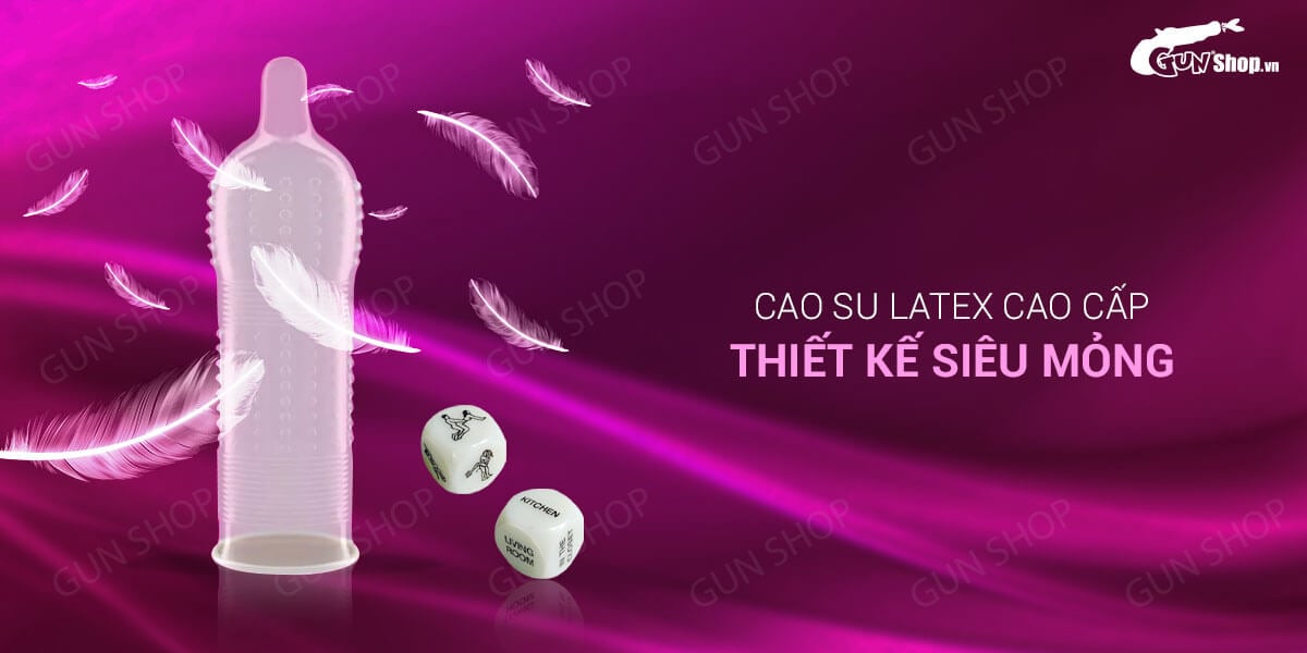 Bao Cao Su SO 3 in 1 Siêu Mỏng Gân Điểm Massage Kích Thích