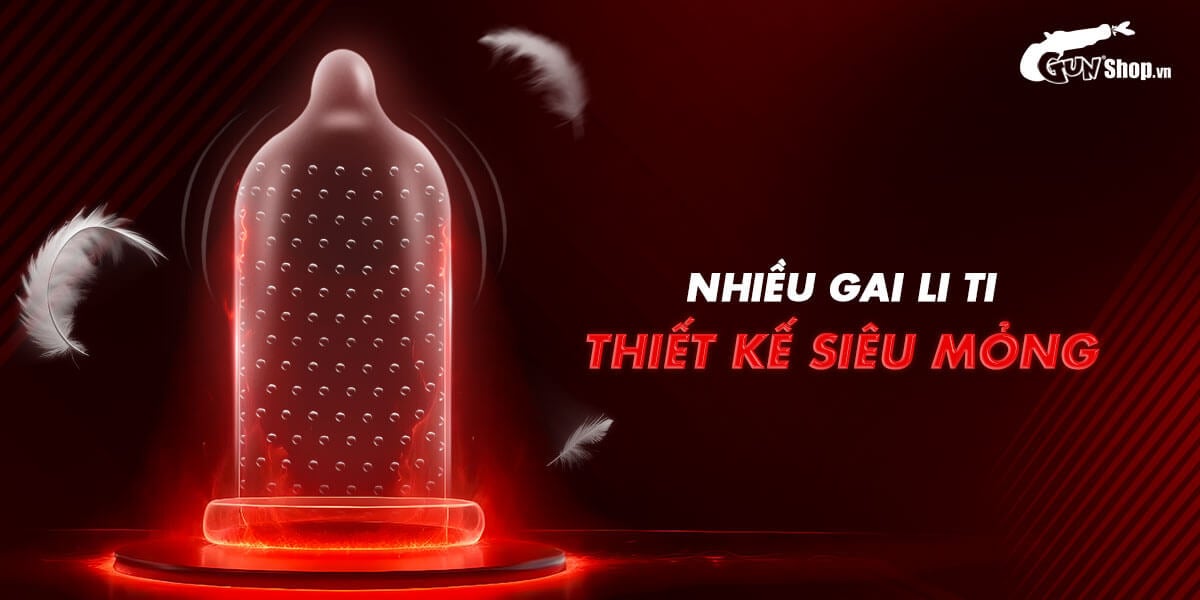 Bao cao su Juncai Okamto G-Spot siêu mỏng gai li ti 10 cái