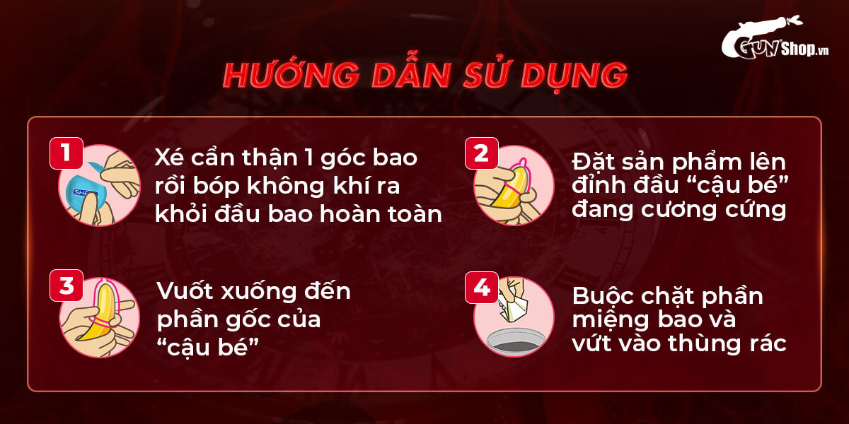 Bao cao su Juncai Okamto G-Spot siêu mỏng gai li ti 10 cái