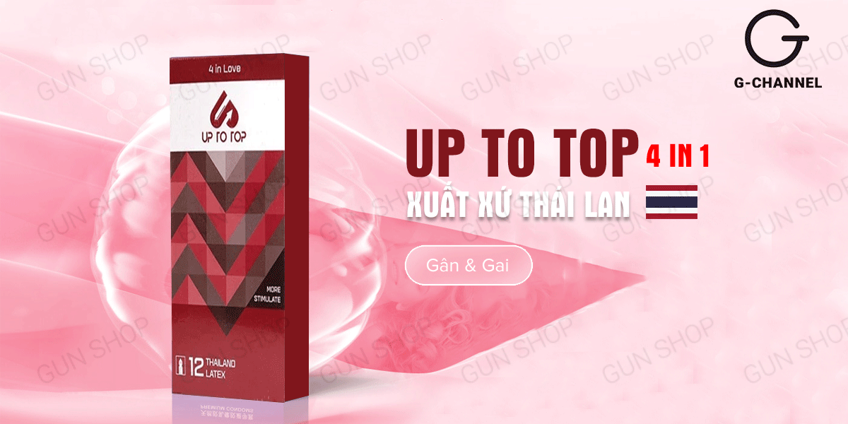  Bỏ sỉ Bao cao su Up To Top 4 In Love - Kéo dài thời gian - Hộp 12 cái mới nhất