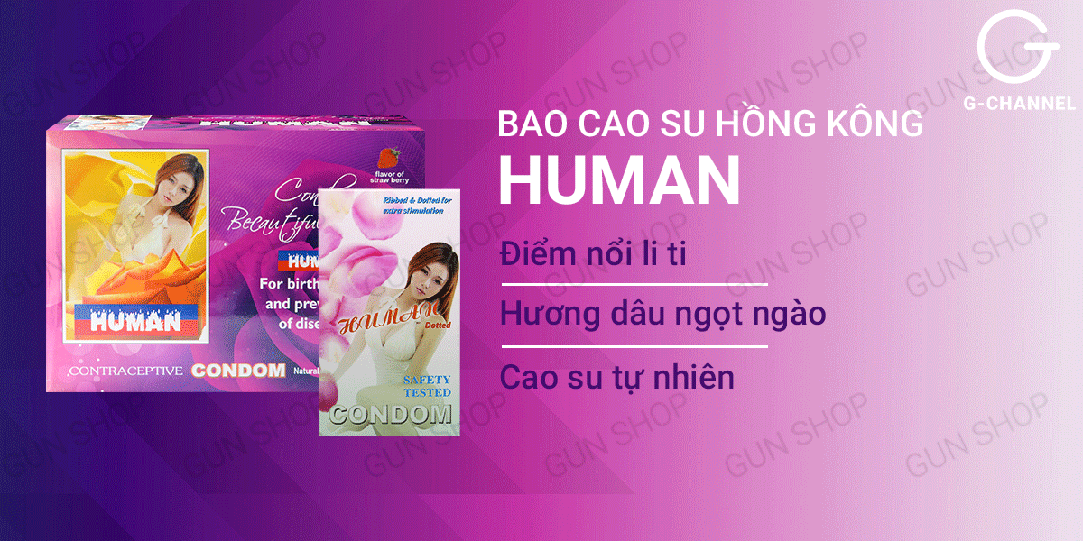 Bao cao su Human hương dâu 120 cái cho cảm giác mới lạ