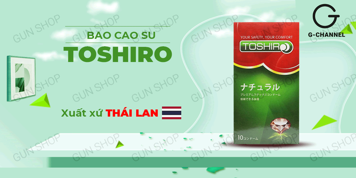 Bao cao su Toshiro mỏng trơn hộp 10 siêu mượt cảm giác thật