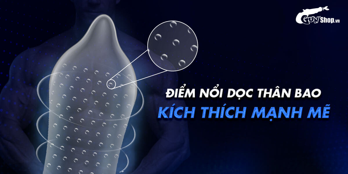 Bao cao su Muaisi Latex Xanh Hộp 12 Cái Kích Thích Có Hạt