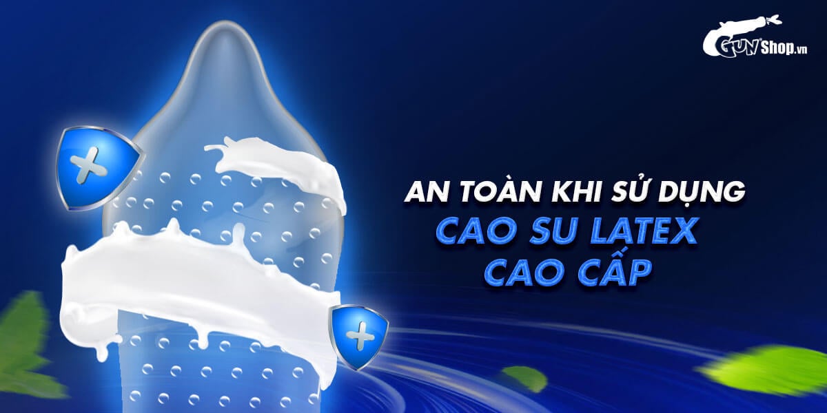 Bao cao su Muaisi Latex Xanh Hộp 12 Cái Kích Thích Có Hạt