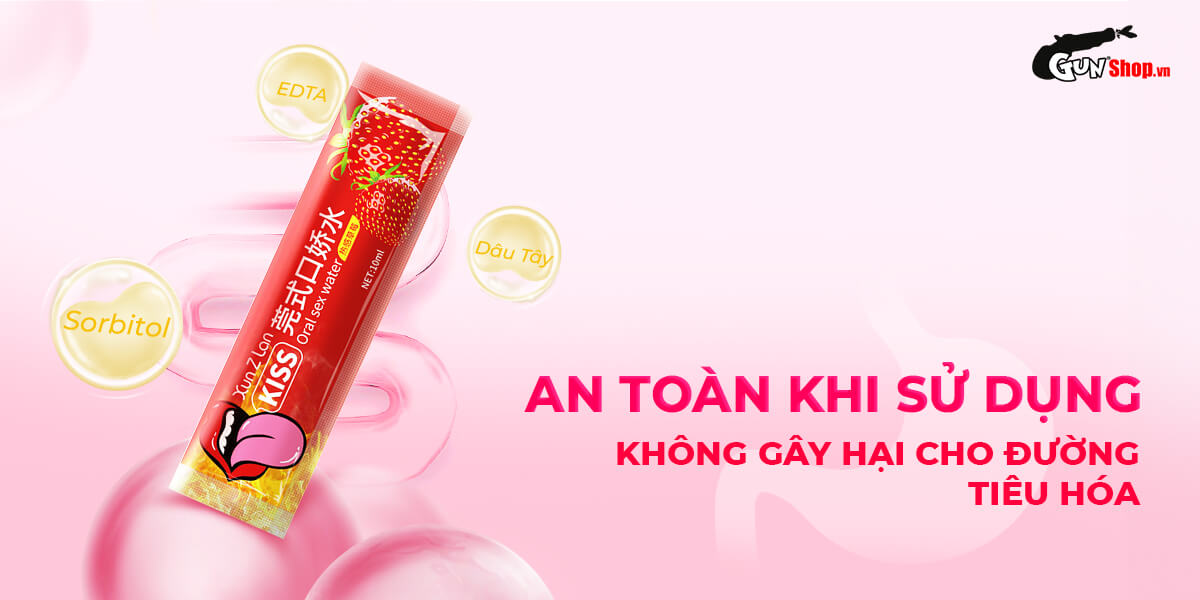 Bán Nước tình yêu BJ ấm nóng hương dâu Xun Z Lan Kiss Hot - Gói 10ml  hàng xách tay