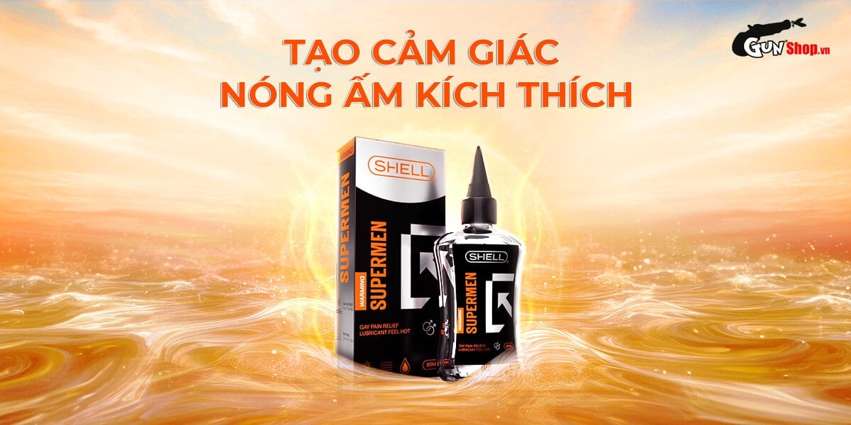  Shop bán Gel bôi trơn hậu môn ấm nóng Shell Supermen Warming - Chai 90ml loại tốt