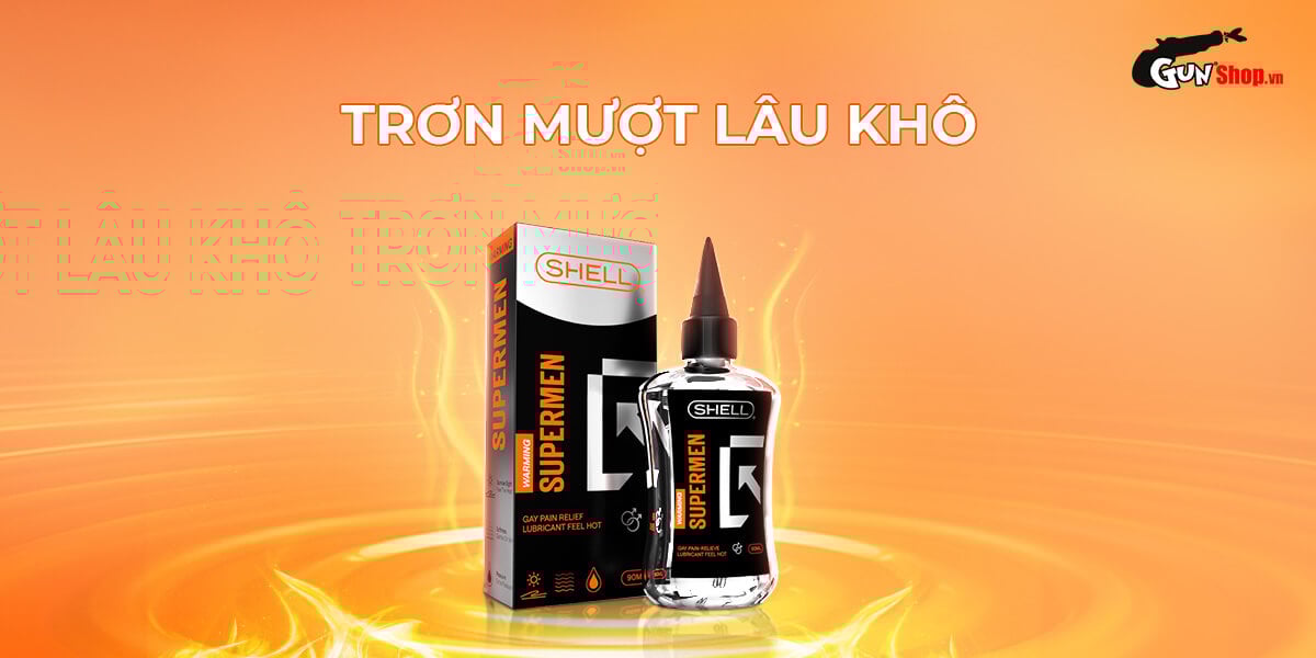  Shop bán Gel bôi trơn hậu môn ấm nóng Shell Supermen Warming - Chai 90ml loại tốt