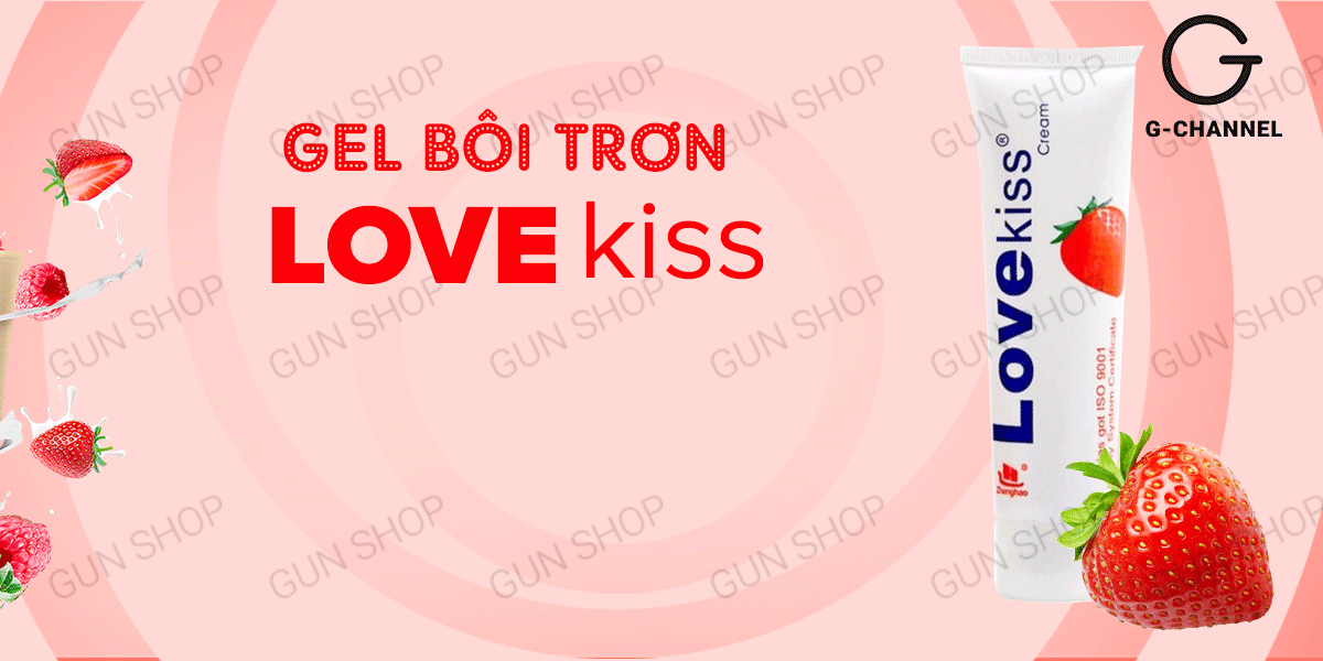  Bán Gel bôi trơn hương dâu Love Kiss - Chai 100ml hàng mới về