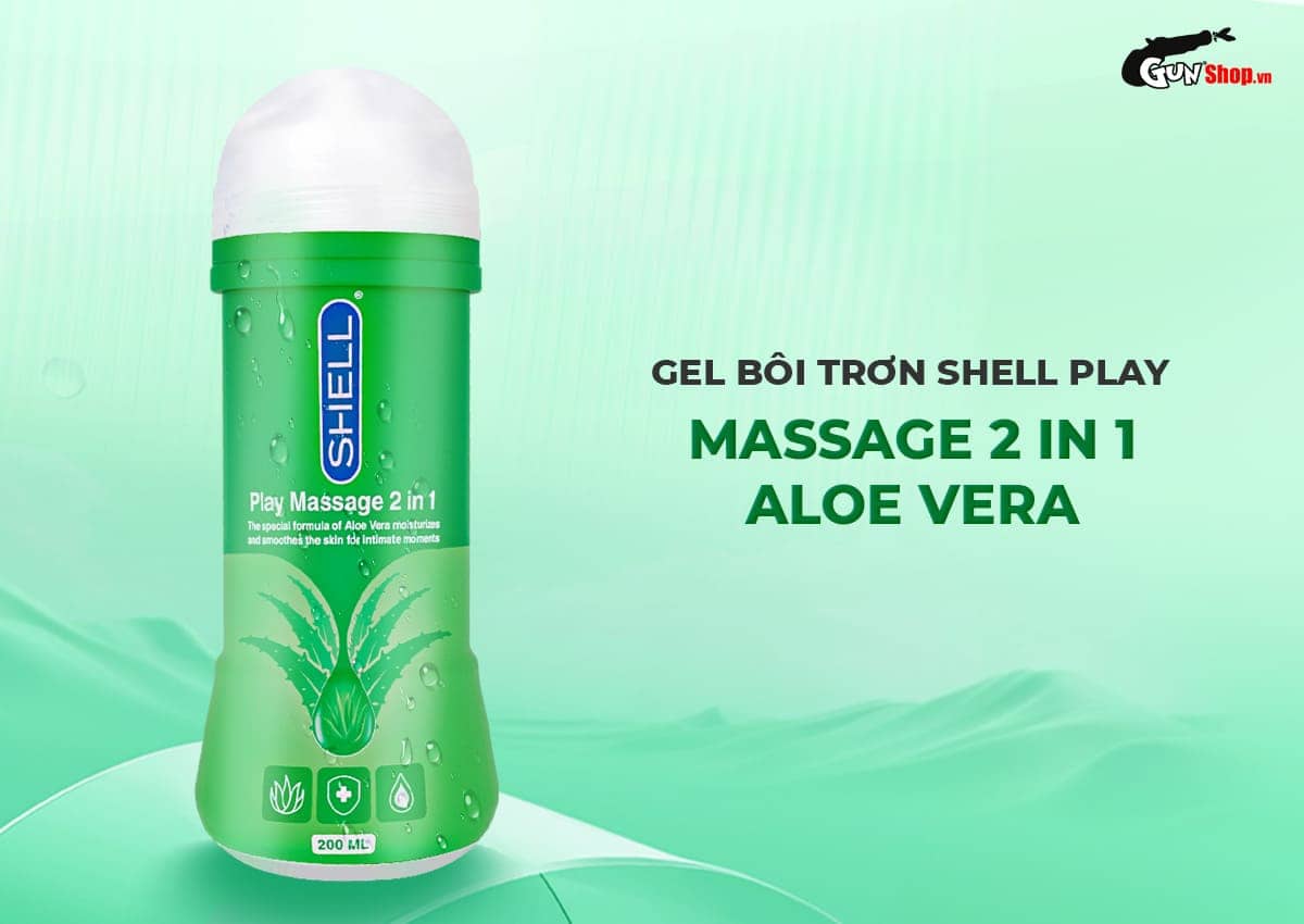  Nhập sỉ Gel bôi trơn Shell Play Massage 2 in 1 Aloe Vera - Chai 200ml giá tốt