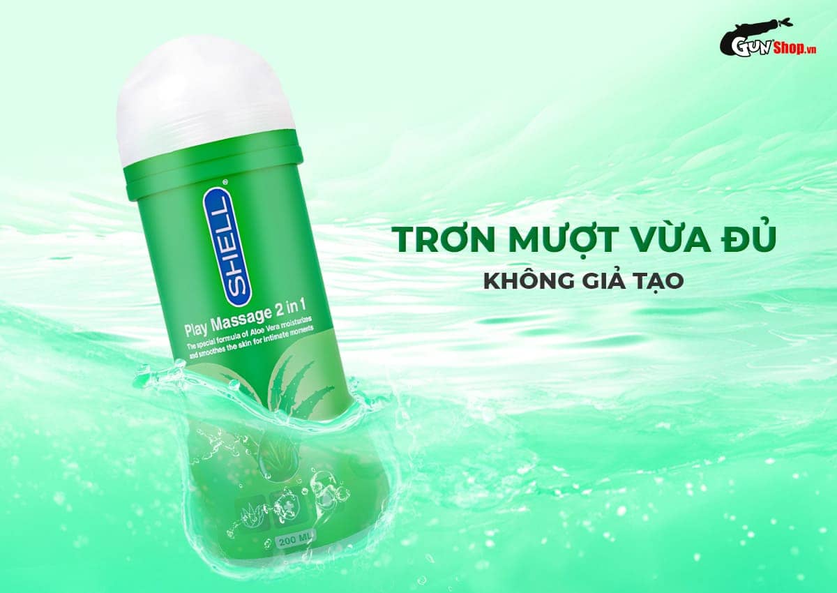  Nhập sỉ Gel bôi trơn Shell Play Massage 2 in 1 Aloe Vera - Chai 200ml giá tốt