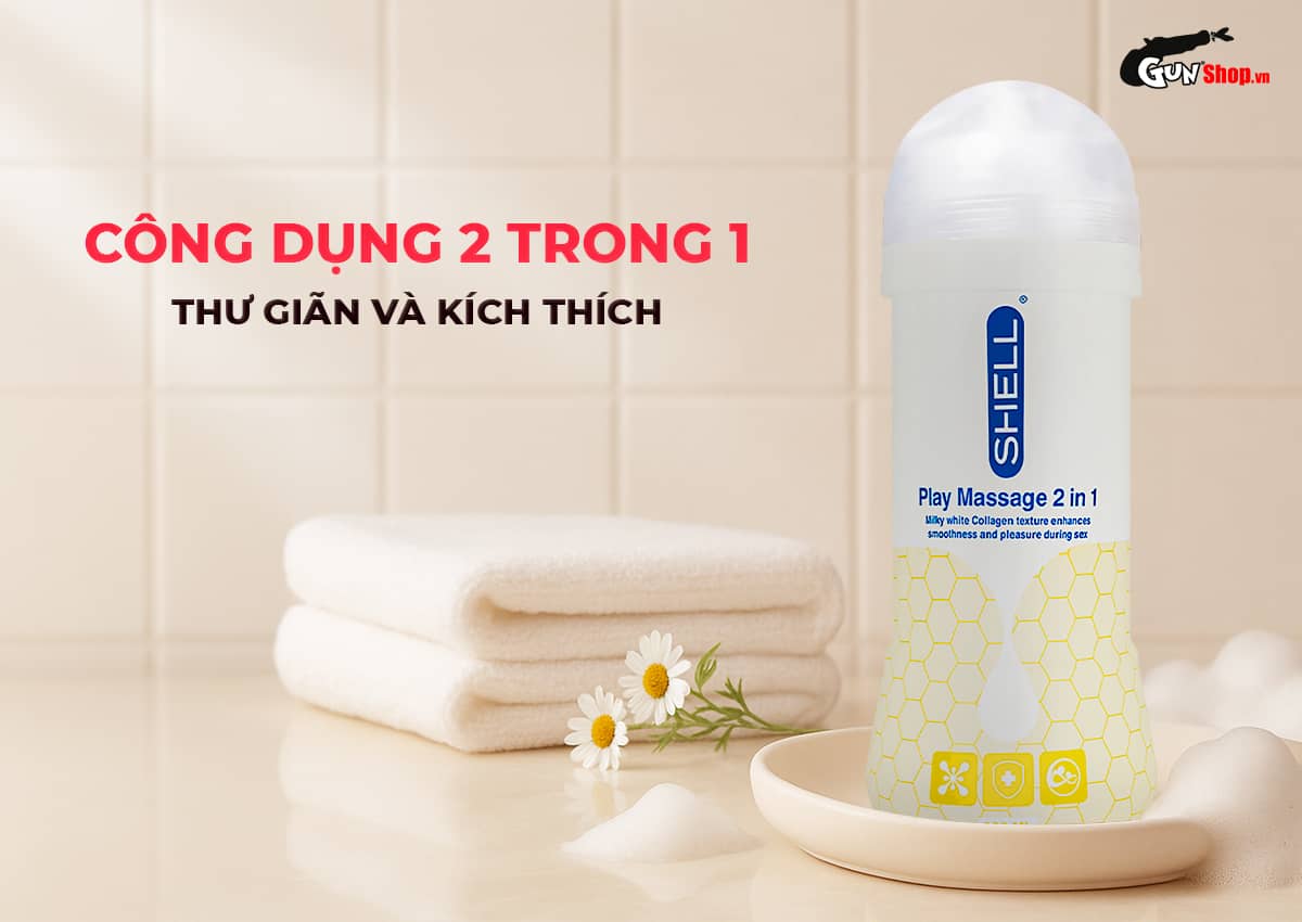  Đánh giá Gel bôi trơn Shell Play Massage 2 in 1 Collagen - Chai 200ml cao cấp