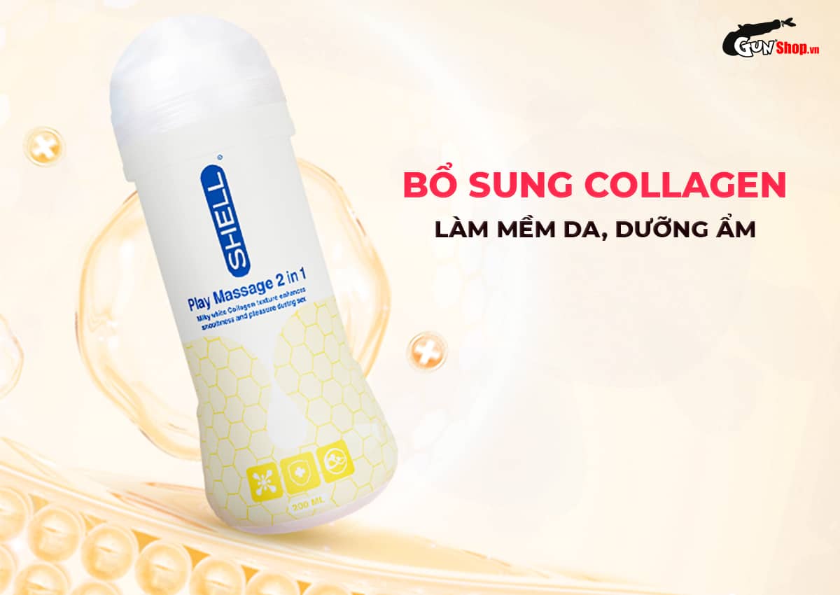  Đánh giá Gel bôi trơn Shell Play Massage 2 in 1 Collagen - Chai 200ml cao cấp