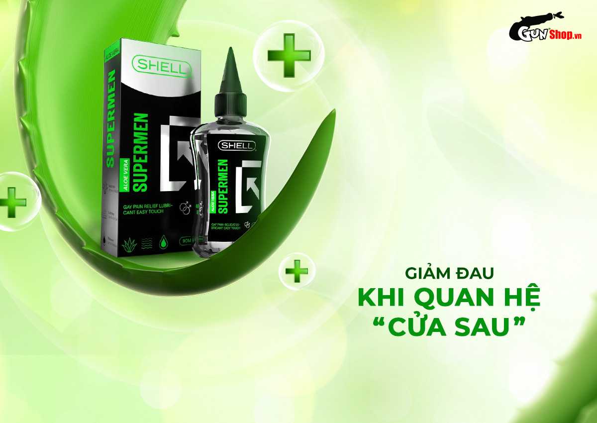 Gel bôi trơn hậu môn Shell Aloe Vera 90ml mượt mát dễ chịu