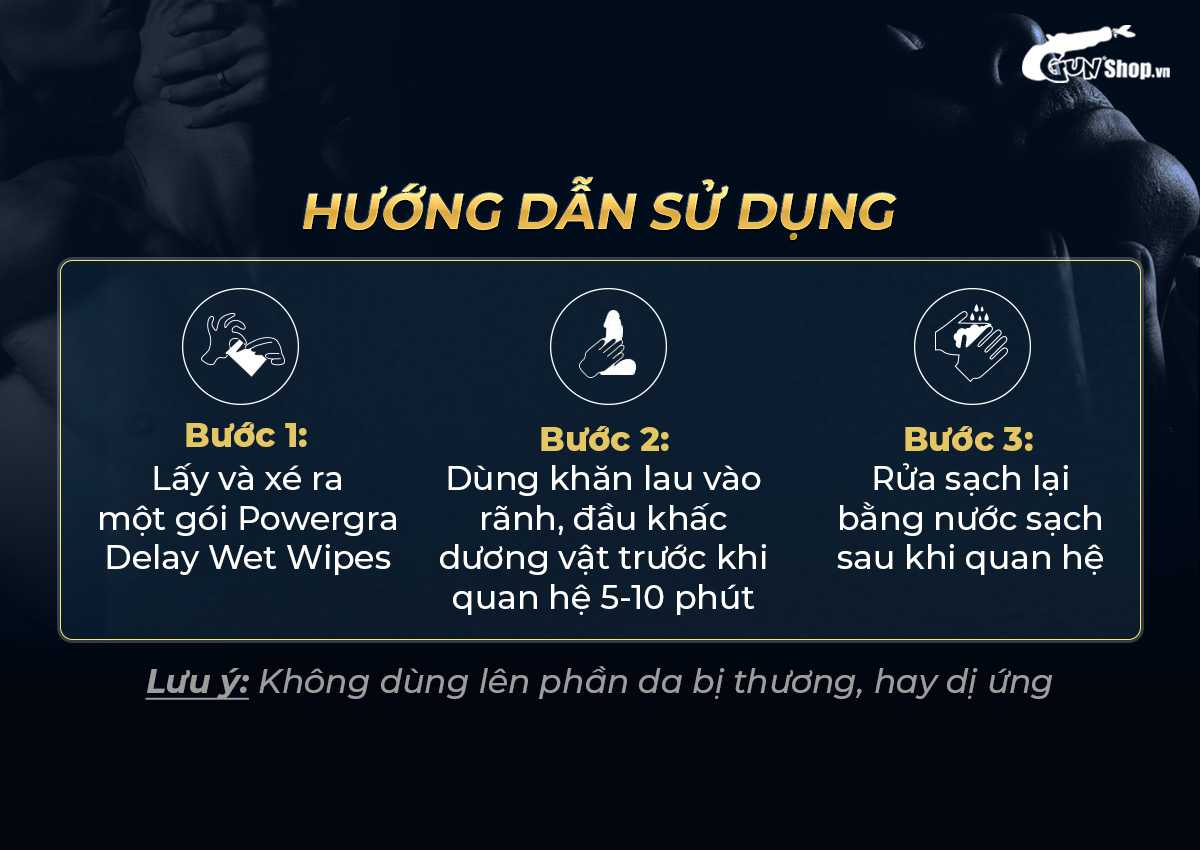  Bán Khăn lau Powergra Delay Wet Wipes kéo dài thời gian - Hộp 10 cái cao cấp