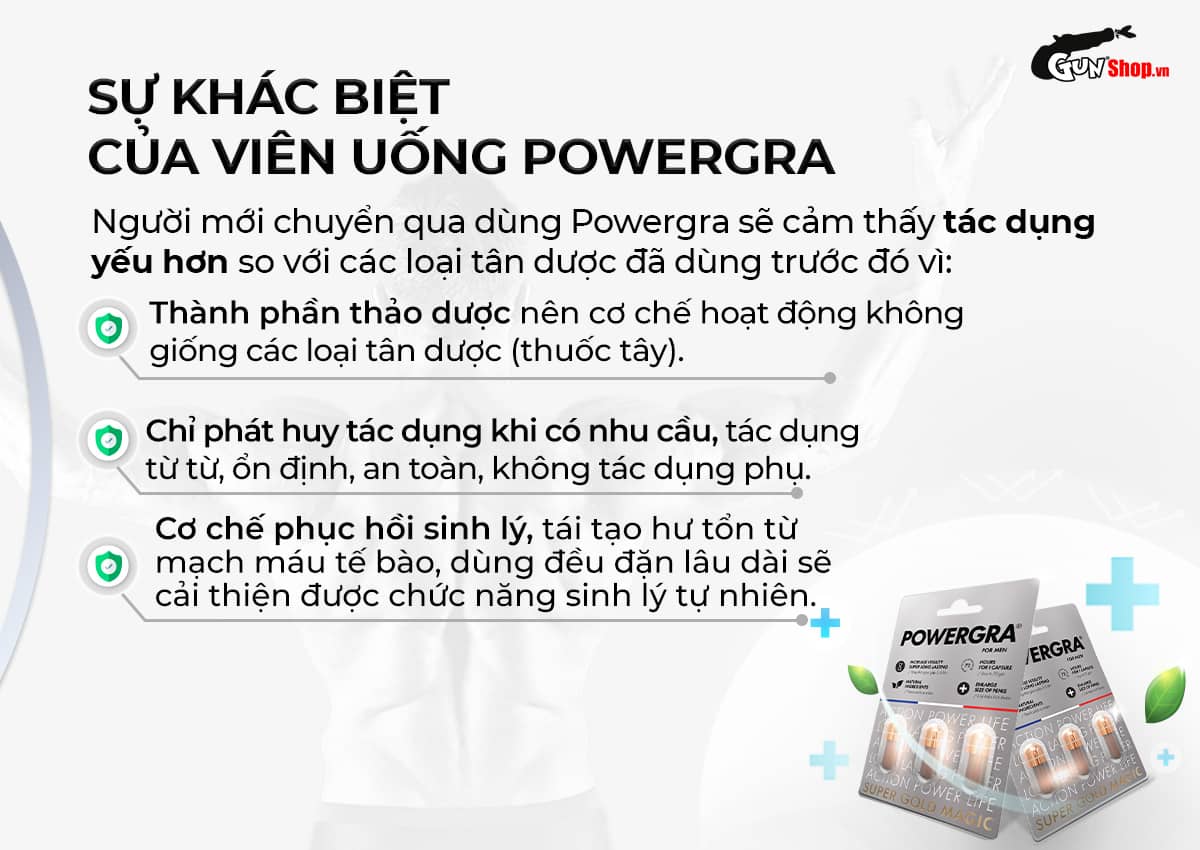  Nhập sỉ Bộ 2 vỉ 3 viên uống tăng kích thước kéo dài thời gian Powergra For Men tặng kèm vỉ chính hãng