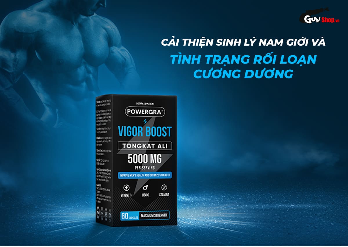Powergra Vigor Boost TongKat Ali tăng cường sinh lý nam hộp 60 viên