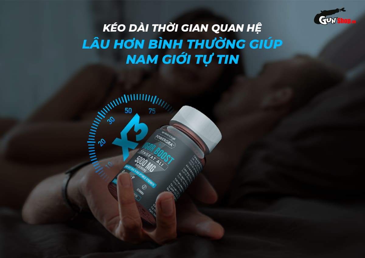 Powergra Vigor Boost TongKat Ali tăng cường sinh lý nam hộp 60 viên