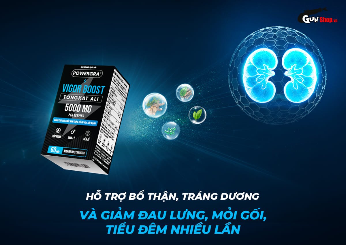 Powergra Vigor Boost TongKat Ali tăng cường sinh lý nam hộp 60 viên