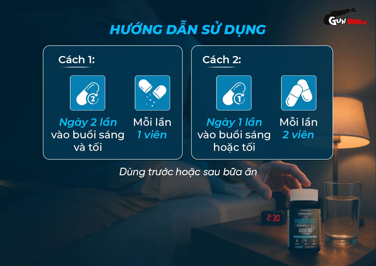 Powergra Vigor Boost TongKat Ali tăng cường sinh lý nam hộp 60 viên