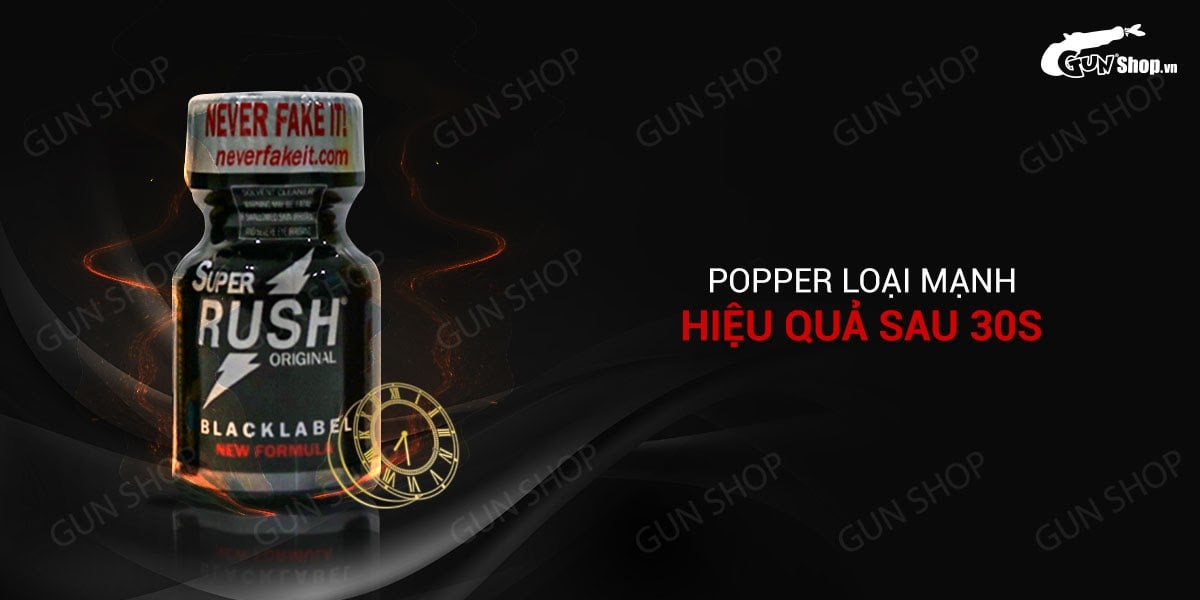 Popper PWD USA Super Rush Black Label chai 10ml tăng khoái cảm Popper PWD USA Super Rush Black Label chai 10ml tăng khoái cảm