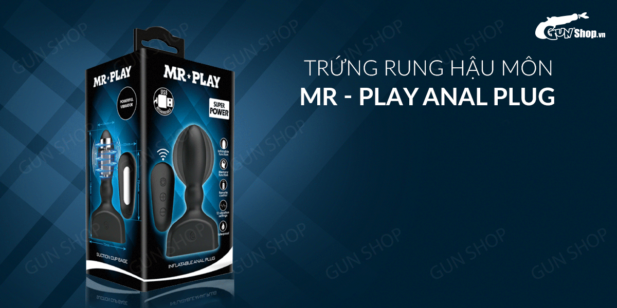 Trứng rung hậu môn Mr.Play chất lượng cao siêu kích thích