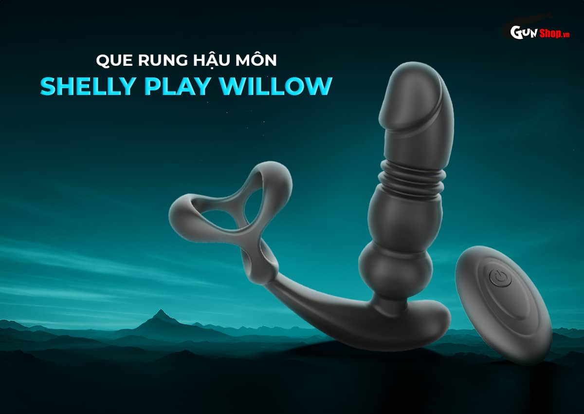 Que rung hậu môn Shelly Play Willow kích thích mạnh mẽ tiện dụng