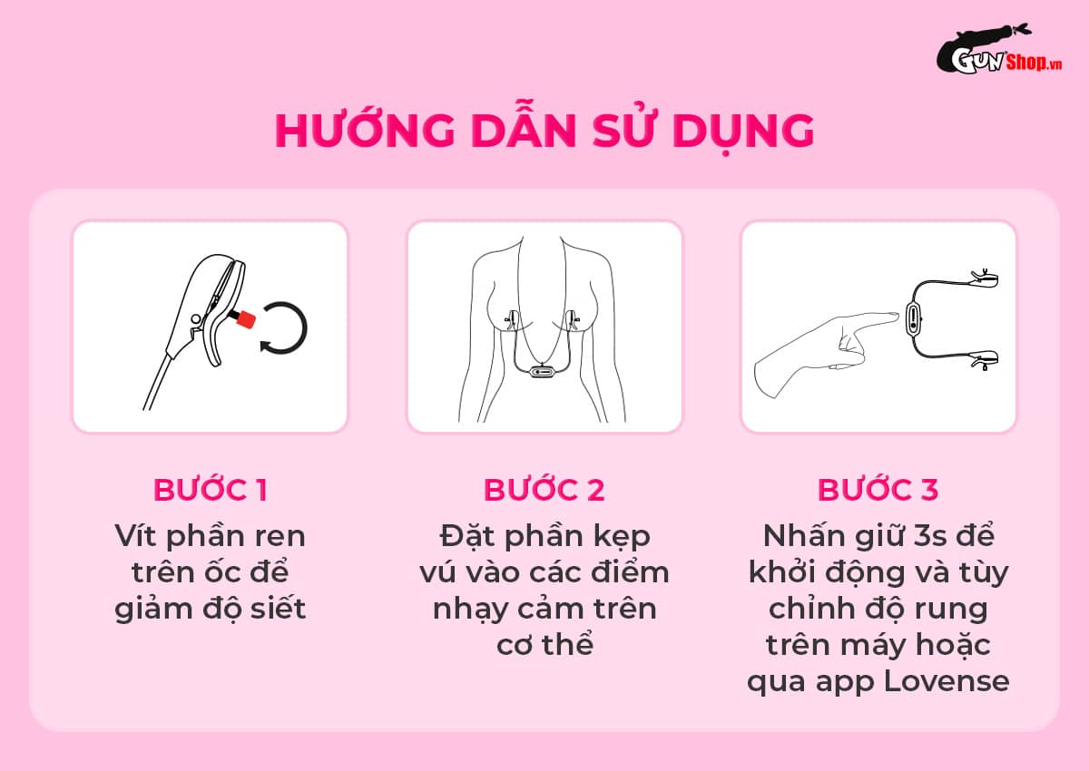 Máy massage kẹp vú Lovense Gemini thiết kế sang trọng siêu bền
