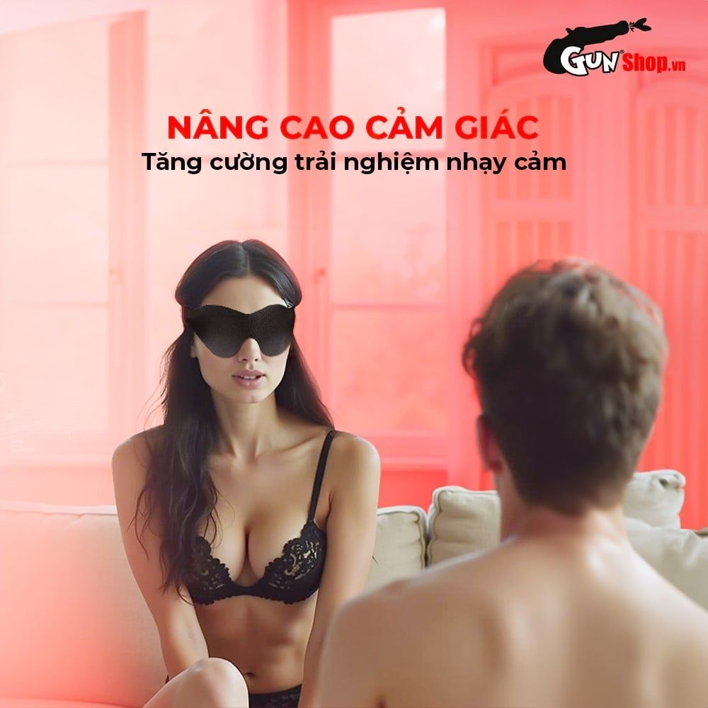 Bịt mắt BDSM Chisa Behave PU cao cấp Đỏ Siêu mềm Dây điều chỉnh