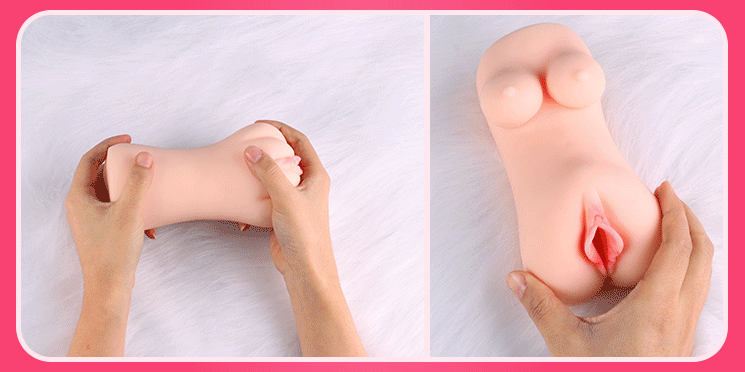 ManMiao hip âm đạo giả mềm mại cầm tay, thủ dâm tuyệt đỉnh