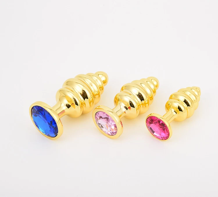 Phích cắm hậu môn xoắn ốc inox mạ vàng 3 size đa dạng cao cấp Phích cắm hậu môn xoắn ốc inox mạ vàng 3 size đa dạng cao cấp