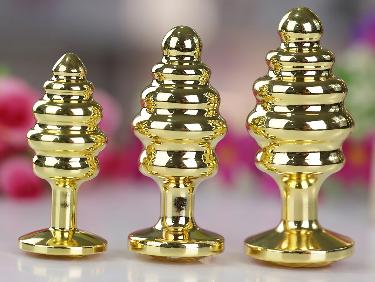 Phích cắm hậu môn xoắn ốc inox mạ vàng 3 size đa dạng cao cấp Phích cắm hậu môn xoắn ốc inox mạ vàng 3 size đa dạng cao cấp