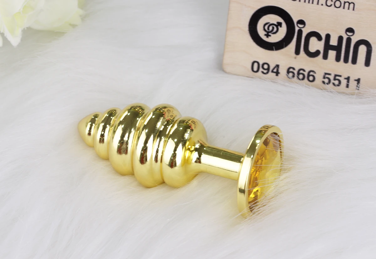 Phích cắm hậu môn xoắn ốc inox mạ vàng 3 size đa dạng cao cấp Phích cắm hậu môn xoắn ốc inox mạ vàng 3 size đa dạng cao cấp