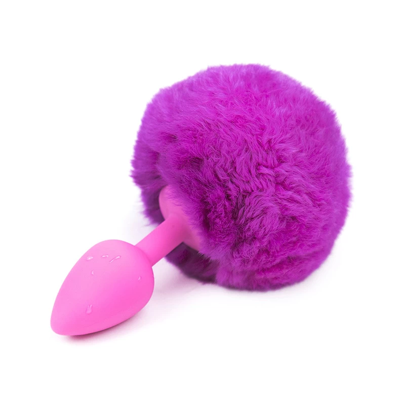 Đuôi thỏ SM silicone mềm mịn gắn hậu môn nhiều màu hot